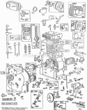 CylinderMufflersPiston Grp Diagram and Parts List for 254422-0328-01  Briggs and Stratton Engine